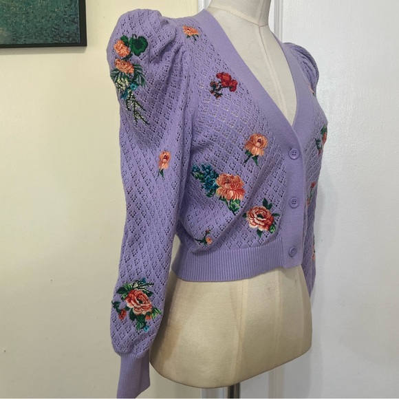 alice + olivia
Morita Floral Puff Sleeve Cardigan - Picture 6 of 16